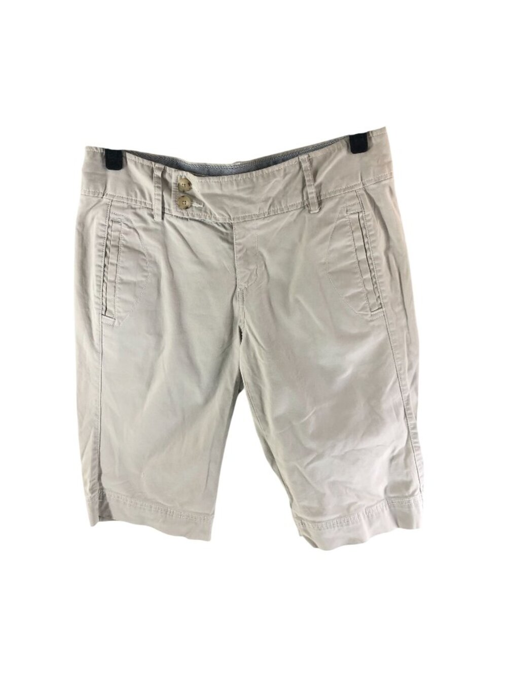Eddie Bauer Womens Vashon Fit Khaki Bermuda Shorts Size 8 Cotton/Spandex